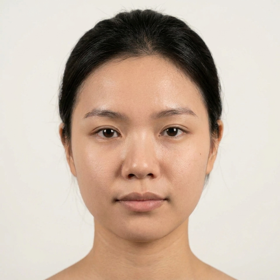 After: matte skin